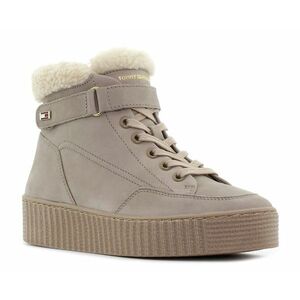 Tommy Hilfiger Faux Fur Nubuck bézs bélelt női cipő kép