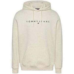 Pulóverek Tommy Jeans Linear Logo Hoodie Oat Marl Heather kép