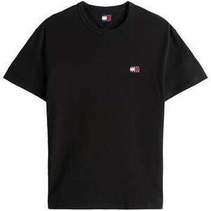 Pólók / Galléros Pólók Tommy Jeans Reg Logo Badge T-Shirt Black kép