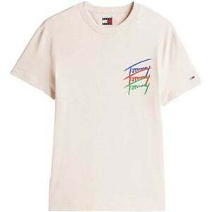 Pólók / Galléros Pólók Tommy Jeans 3 Colour Twisted Logo T-Shirt Oat Marl Heather kép