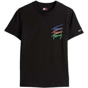 Pólók / Galléros Pólók Tommy Jeans 3 Colour Twisted Logo T-Shirt Black kép