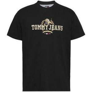 Pólók / Galléros Pólók Tommy Jeans Embroidered Varsity T-Shirt Black kép