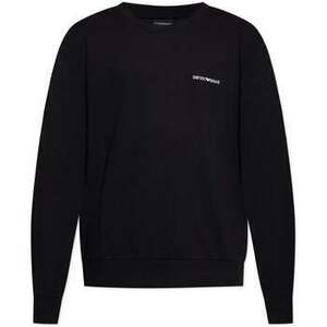 Pulóverek Emporio Armani Embroidered Logo Lounge Sweatshirt Black kép