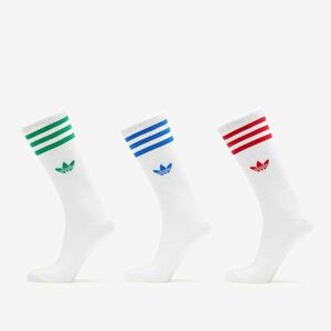 adidas High Crew Sock 3-Pack White/ Better Scarlet/ Blue/ Green L kép