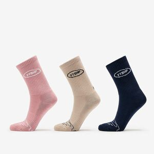 Footshop Basic Crew Socks 3-Pack Navy/ Acru/ Pink 43-46 kép