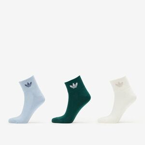 adidas Mid Ankle Sock 3-Pack Off White/ Collegiate Green/ Wonder Blue M kép