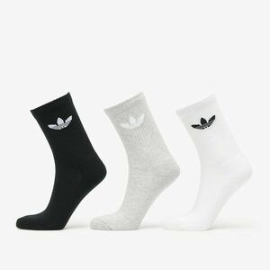 adidas Trefoil Cushion Crew Sock 3-Pack White/ Medium Grey Heather/ Black S kép