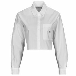 Ingek / Blúzok Calvin Klein Jeans WOVEN LABEL CROPPED SHIRT kép