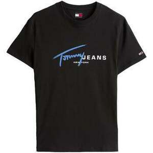 Pólók / Galléros Pólók Tommy Jeans Graffiti Logo T-Shirt Black kép