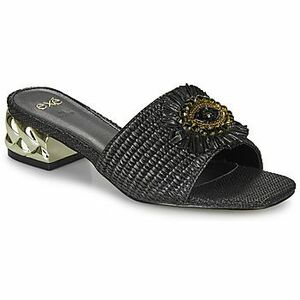 Papucsok Exé Shoes KATY-424-RAFFIA-BLACK kép