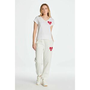 TRÉNINGNADRÁG GANT CV. COLLEGIATE HEART SWEAT PANTS EGGSHELL kép