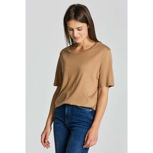 PÓLÓ GANT DRAPE SS T-SHIRT WARM KHAKI kép