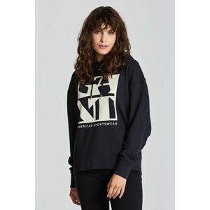 MELEGÍTŐ FELSŐ GANT D1. QUADRAT LOGO HOODIE EBONY BLACK kép