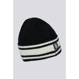 SAPKA GANT D1. STRIPED WOOL COLLEGIATE BEANIE EBONY BLACK kép