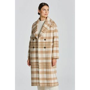 KABÁT GANT D2. CHECKED OVERCOAT LIGHT BEIGE MELANGE kép