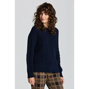 PULÓVER GANT D2. CABLE C-NECK EVENING BLUE kép