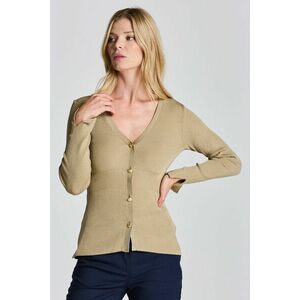 PULÓVER GANT D2. RIB CARDIGAN TOP GOLD kép