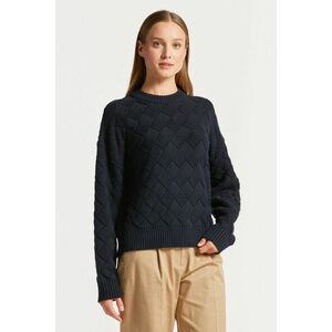 PULÓVER GANT D2. WEAVE KNIT C-NECK EVENING BLUE kép