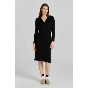 RUHA GANT D2. RIB POLO DRESS EBONY BLACK kép