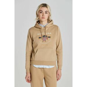 MELEGÍTŐ FELSŐ GANT D1. BANNER SHIELD HOODIE DARK KHAKI kép