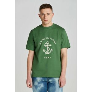 PÓLÓ GANT D2. MARITIME T-SHIRT LEAF GREEN kép