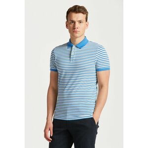 PÓLÓ GANT SS PIQUE STRIPED DAY BLUE kép