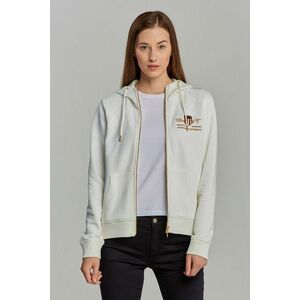 MELEGÍTŐ FELSŐ GANT ARCHIVE SHIELD FULL ZIP HOODIE EGGSHELL kép