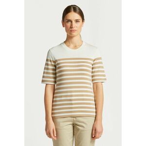 PÓLÓ GANT STRIPED SS T-SHIRT DARK KHAKI kép