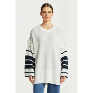 PULÓVER GANT OVERSIZED STRIPED C-NECK CREAM3 kép