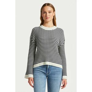 PULÓVER GANT STRIPE COTTON RIB C-NECK EVENING BLUE kép