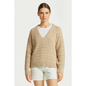 PULÓVER GANT COTTON TEXTURE V-NECK DRY SAND2 kép