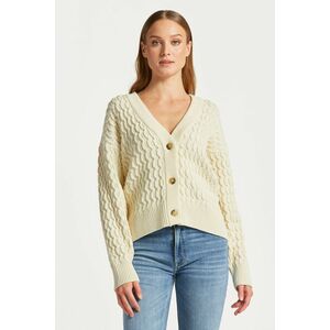 KARDIGÁN GANT COTTON TEXTURE V-NECK CARDIGAN CREAM3 kép