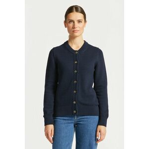 KARDIGÁN GANT COTTON TEXTURE C-NECK CARDIGAN EVENING BLUE kép