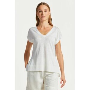 MELLÉNY GANT LINEN-BLEND V-NECK VEST WHITE kép