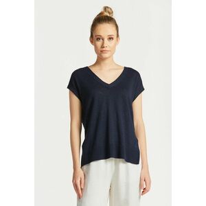 MELLÉNY GANT LINEN-BLEND V-NECK VEST EVENING BLUE kép