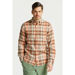 ING GANT REG LINEN MADRAS SHIRT APRICOT ORANGE kép