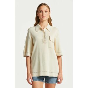 PULÓVER GANT KNITTED SS POLO CREAM3 kép