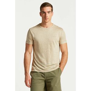 PÓLÓ GANT LINEN REGULAR T-SHIRT CONCRETE BEIGE kép