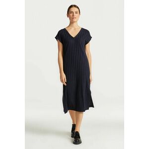 RUHA GANT LINEN RIB SLEEVELESS V-NECK DRESS EVENING BLUE kép