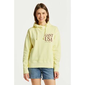 MELEGÍTŐ FELSŐ GANT SUNFADED GANT USA HOODIE LEMONADE YELLOW kép