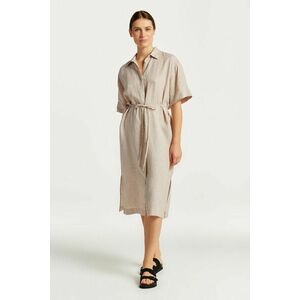 RUHA GANT RELAXED SS LINEN SHIRT DRESS HORN BEIGE kép