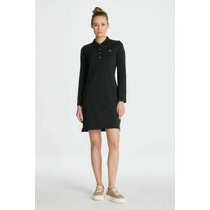 RUHA GANT SLIM SHIELD LS PIQUE DRESS BLACK kép