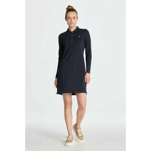 RUHA GANT SLIM SHIELD LS PIQUE DRESS EVENING BLUE kép