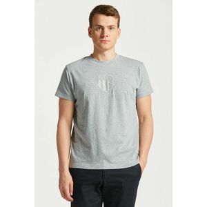 PÓLÓ GANT REG TONAL SHIELD SS T-SHIRT GREY MELANGE kép