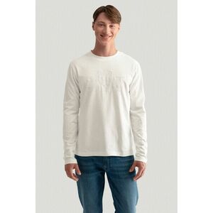 PÓLÓ GANT REG TONAL SHIELD LS T-SHIRT EGGSHELL kép