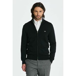 PULÓVER GANT CASUAL COTTON ZIP CARDIGAN BLACK kép