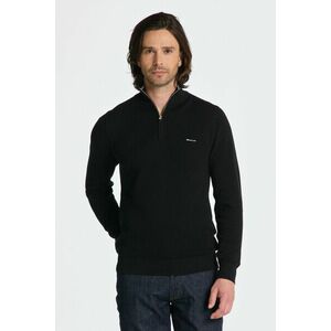 PULÓVER GANT COTTON PIQUE HALFZIP BLACK kép