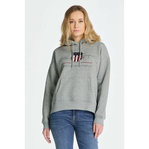 MELEGÍTŐ FELSŐ GANT REL ARCHIVE SHIELD HOODIE GREY MELANGE kép