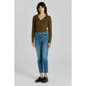 FARMER GANT CROPPED SLIM JEANS MID BLUE WORN IN kép