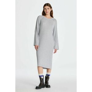 RUHA GANT CABLE C-NECK DRESS LIGHT GREY MELANGE kép